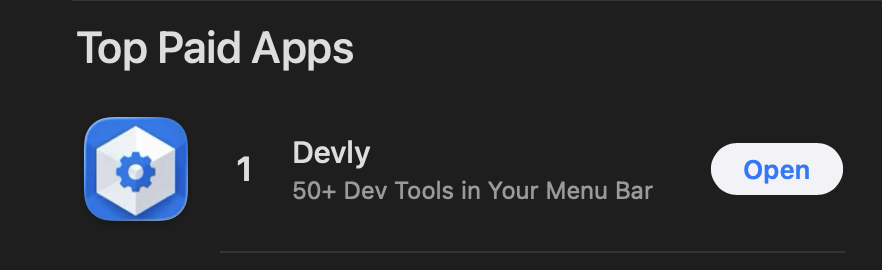 #1 Paid App in Developer Tools